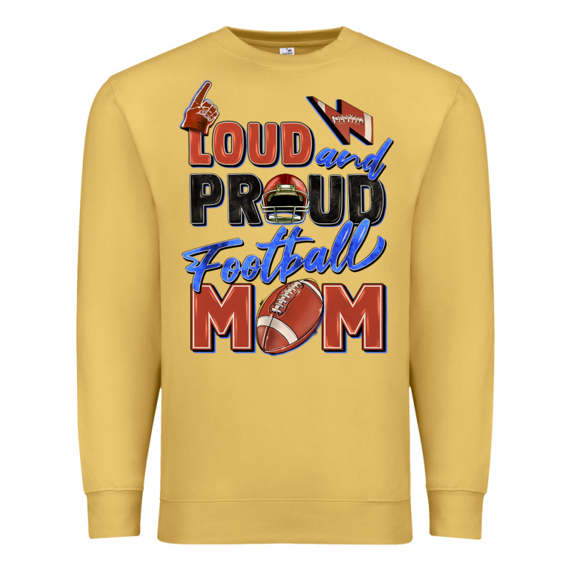 Loud And Proud Football Mom Premium Sweatshirt by Zillion Design Studio | Teevron