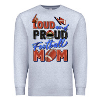 Heather Grey loud and proud football mom Premium Sweatshirt - Zillion Design Studio