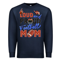 Navy loud and proud football mom Premium Sweatshirt - Zillion Design Studio