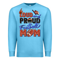 Ocean Blue loud and proud football mom Premium Sweatshirt - Zillion Design Studio