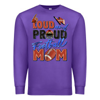 Purple loud and proud football mom Premium Sweatshirt - Zillion Design Studio