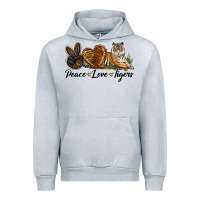 Heather Grey Peace Love Tigers Urban Hoodie - LillyAllenDesigns