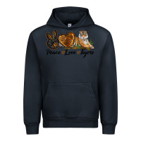 Navy Peace Love Tigers Urban Hoodie - LillyAllenDesigns