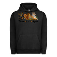 Pigment Black Peace Love Tigers Urban Hoodie - LillyAllenDesigns