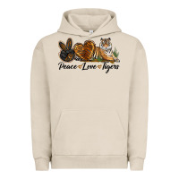 Pigment French Oak Peace Love Tigers Urban Hoodie - LillyAllenDesigns