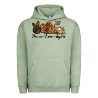 Pigment Oil Green Peace Love Tigers Urban Hoodie - LillyAllenDesigns