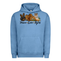 Pigment Pebble Blue Peace Love Tigers Urban Hoodie - LillyAllenDesigns
