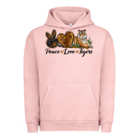 Pigment Salmon Peace Love Tigers Urban Hoodie - LillyAllenDesigns