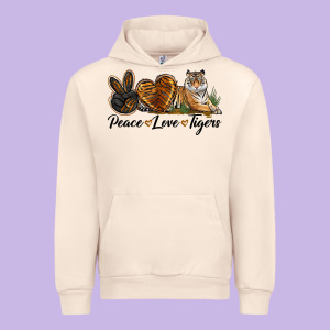 Peace Love Tigers Urban Hoodie Designed By Lillyallendesigns