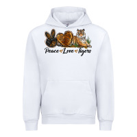 White Peace Love Tigers Urban Hoodie - LillyAllenDesigns