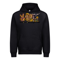 Black Peace Love Texas Longhorn Bull Urban Hoodie - LillyAllenDesigns