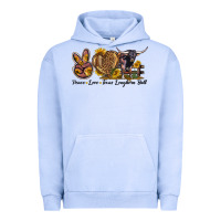 Pigment Grape Ice Peace Love Texas Longhorn Bull Urban Hoodie - LillyAllenDesigns