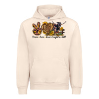 Sandshell Peace Love Texas Longhorn Bull Urban Hoodie - LillyAllenDesigns