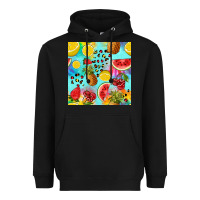Black fruits tie dye seamless pattern Heavyweight Hoodie - Zillion Design Studio