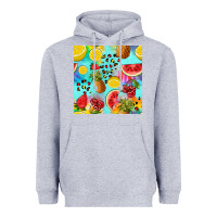 Heather Grey fruits tie dye seamless pattern Heavyweight Hoodie - Zillion Design Studio