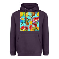Plum fruits tie dye seamless pattern Heavyweight Hoodie - Zillion Design Studio
