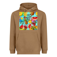 Toasted Coconut fruits tie dye seamless pattern Heavyweight Hoodie - Zillion Design Studio