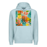 Blue Mist pineapple and lemon seamless pattern Premium Hoodie - BundleAndBundleShop