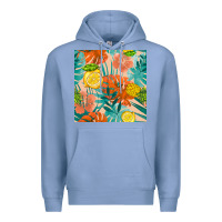 Colony Blue pineapple and lemon seamless pattern Premium Hoodie - BundleAndBundleShop