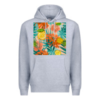 Heather Grey pineapple and lemon seamless pattern Premium Hoodie - BundleAndBundleShop