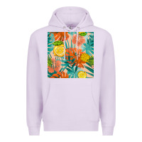 Lilac pineapple and lemon seamless pattern Premium Hoodie - BundleAndBundleShop