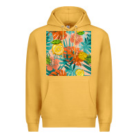 Mustard pineapple and lemon seamless pattern Premium Hoodie - BundleAndBundleShop