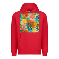 Red pineapple and lemon seamless pattern Premium Hoodie - BundleAndBundleShop