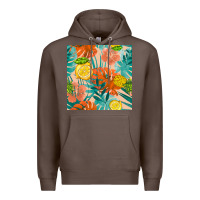 Coffee pineapple and lemon seamless pattern Premium Hoodie - BundleAndBundleShop