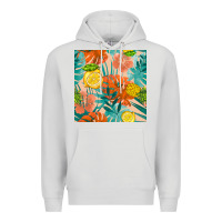 Dove Grey pineapple and lemon seamless pattern Premium Hoodie - BundleAndBundleShop
