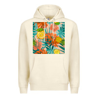 Sandshell pineapple and lemon seamless pattern Premium Hoodie - BundleAndBundleShop