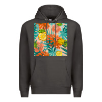 Smoke pineapple and lemon seamless pattern Premium Hoodie - BundleAndBundleShop