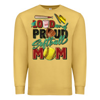 Antique Gold loud and proud softball mom Premium Sweatshirt - Zillion Design Studio