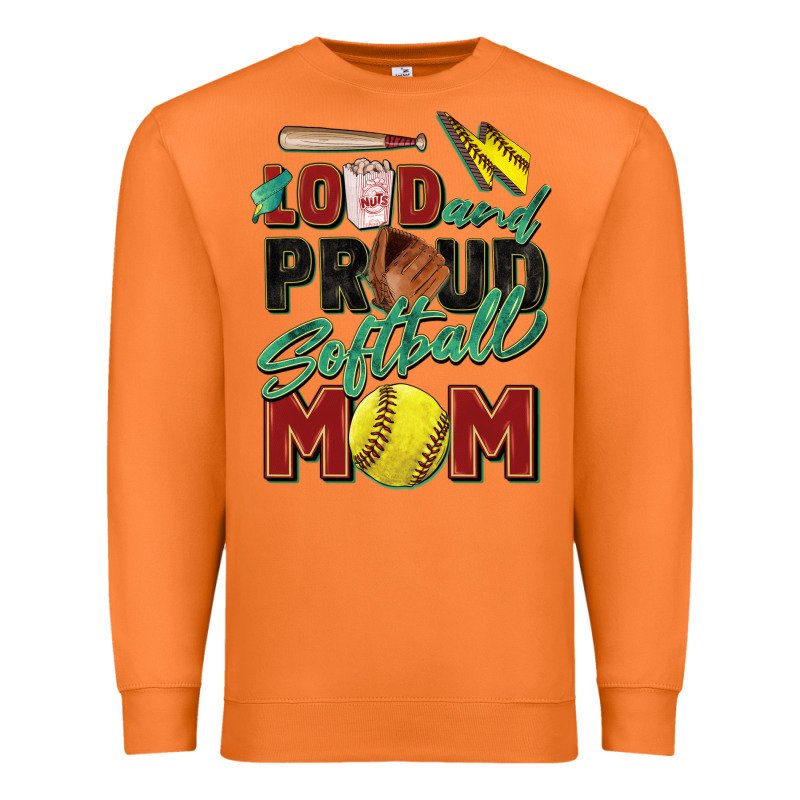 Loud And Proud Softball Mom Premium Sweatshirt by Zillion Design Studio | Teevron