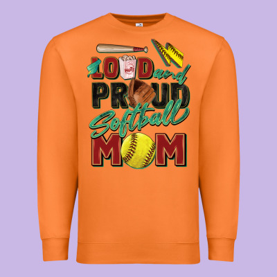 Loud And Proud Softball Mom Premium Sweatshirt Designed By Zillion Design Studio