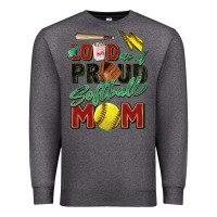 Charcoal Heather loud and proud softball mom Premium Sweatshirt - Zillion Design Studio