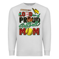 Dove Grey loud and proud softball mom Premium Sweatshirt - Zillion Design Studio