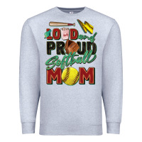 Heather Grey loud and proud softball mom Premium Sweatshirt - Zillion Design Studio