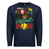 Navy loud and proud softball mom Premium Sweatshirt - Zillion Design Studio