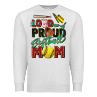 Oatmeal Heather loud and proud softball mom Premium Sweatshirt - Zillion Design Studio