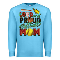 Ocean Blue loud and proud softball mom Premium Sweatshirt - Zillion Design Studio