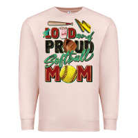 Pale Pink loud and proud softball mom Premium Sweatshirt - Zillion Design Studio
