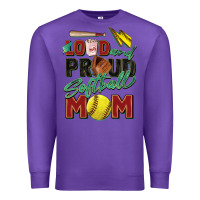 Purple loud and proud softball mom Premium Sweatshirt - Zillion Design Studio