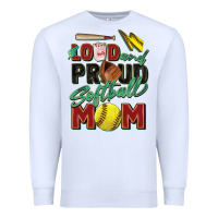 White loud and proud softball mom Premium Sweatshirt - Zillion Design Studio