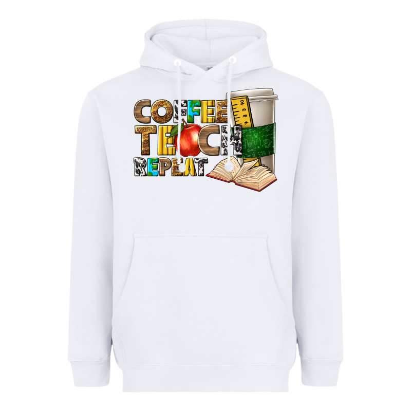 Coffee Teach Repeat Heavyweight Hoodie by texasbilliewilder | Teevron