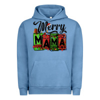 Pigment Pebble Blue merry mama Christmas Urban Hoodie - Jasminsmagicworld