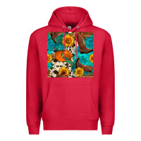 Cardinal cowboy boots and hat seamless pattern Premium Hoodie - BundleAndBundleShop