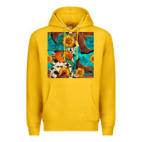 Lemon cowboy boots and hat seamless pattern Premium Hoodie - BundleAndBundleShop
