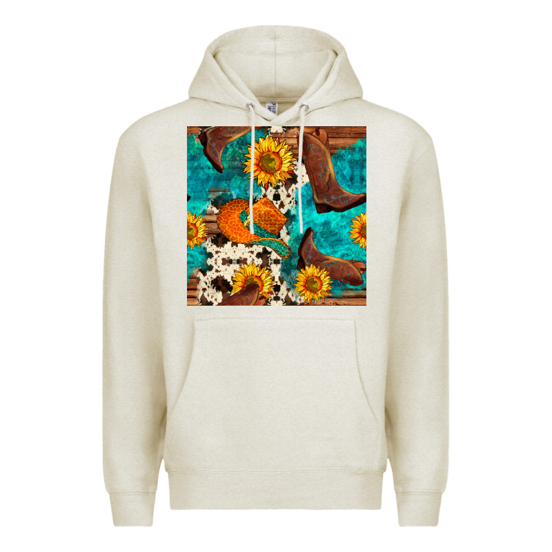 Cowboy Boots And Hat Seamless Pattern Premium Hoodie by BundleAndBundleShop | Teevron