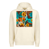 Sandshell cowboy boots and hat seamless pattern Premium Hoodie - BundleAndBundleShop