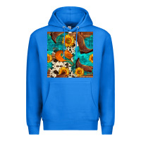 True Royal cowboy boots and hat seamless pattern Premium Hoodie - BundleAndBundleShop